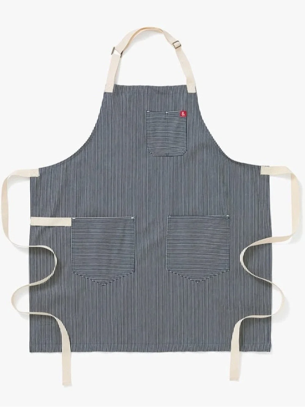 NEW HEDLEY & BENNETT Hickory Classic Apron Blue Cream